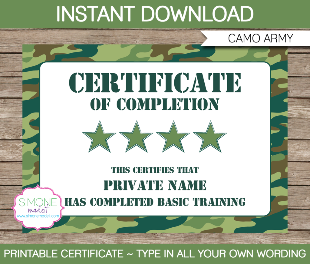 Army Party Printables Invitations Decorations Camo Army Birthday 