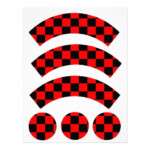 Black Red Checker Board Cupcake Wrapper Cupcake Wrappers Red