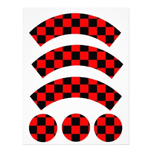 Black Red Checker Board Cupcake Wrapper Cupcake Wrappers Red 