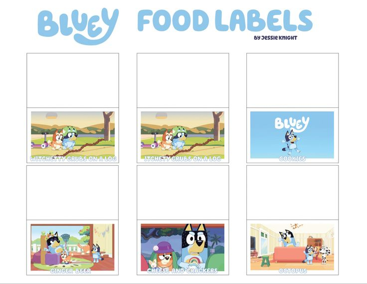 Bluey Party Food Labels In 2021 3rd Birthday Parties Party Food 