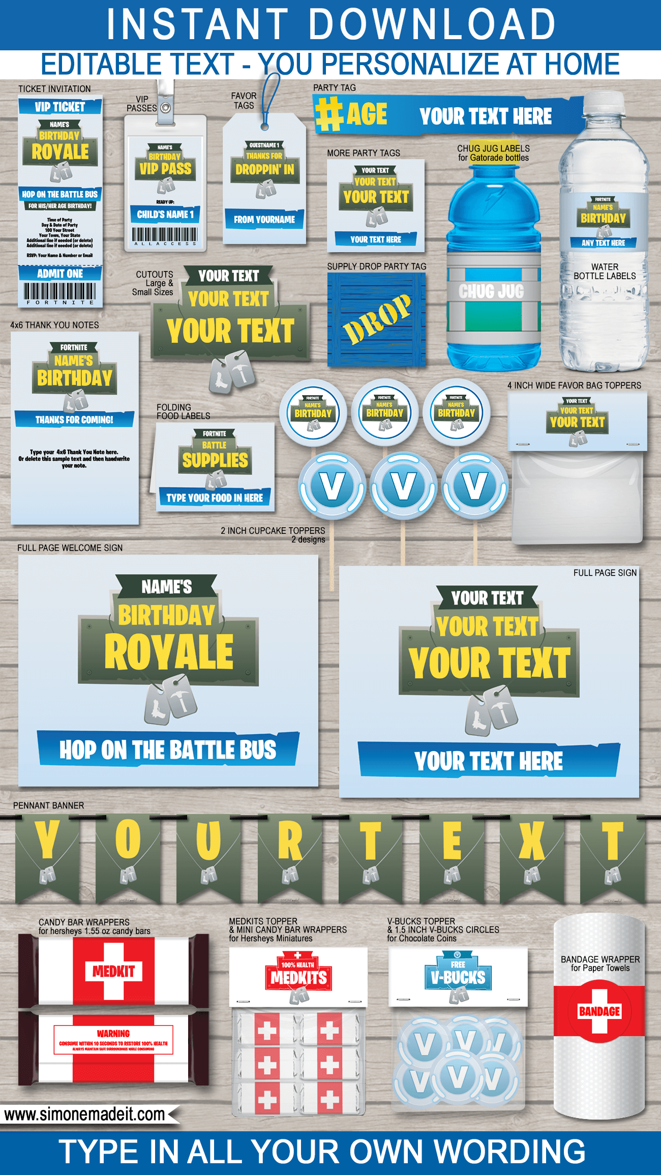 Fortnite Party Printables Decorations Invitations Fortnite Theme Fortnite Party Printables Decorations Invitations Fortnite Theme