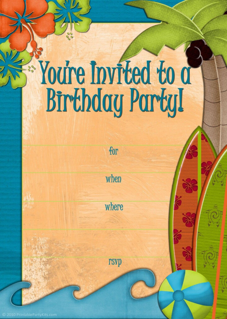Free Printable Beach Party Luau And BBQ Invitations Templates Beach 