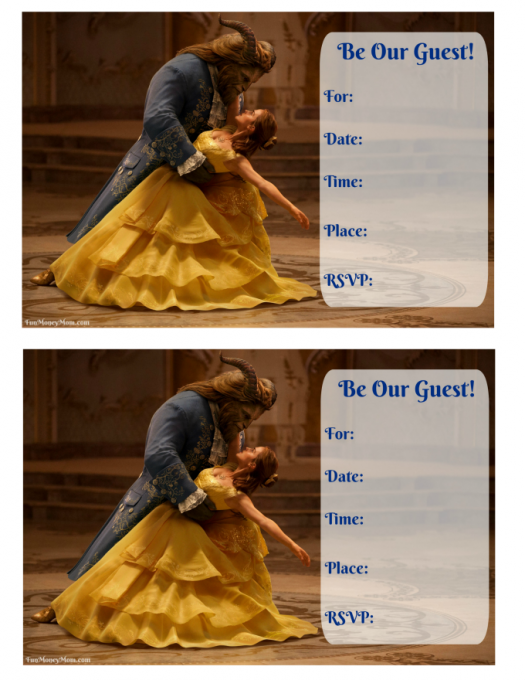 Free Printable Beauty And The Beast Birthday Party Invitations Fun 