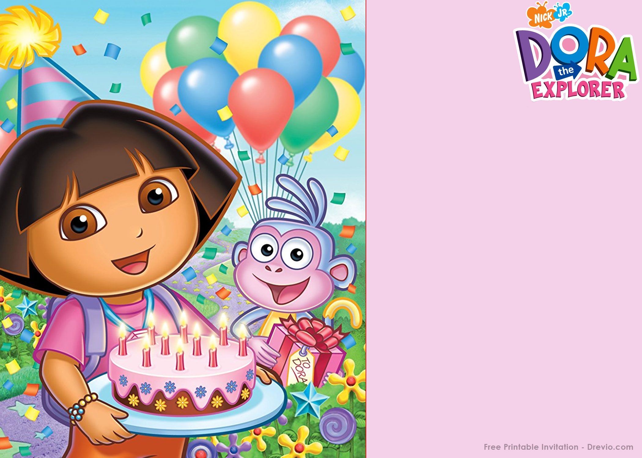 Free Printable Dora The Explorer Party Invitation Template Party Dora Free Printable Dora The Explorer Party Invitation Template Party Dora