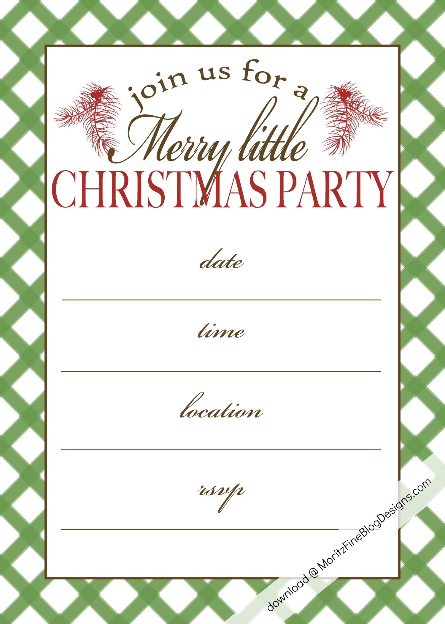 Free Printable Holiday Party Invite Template Free Printable Holiday Party Invite Template