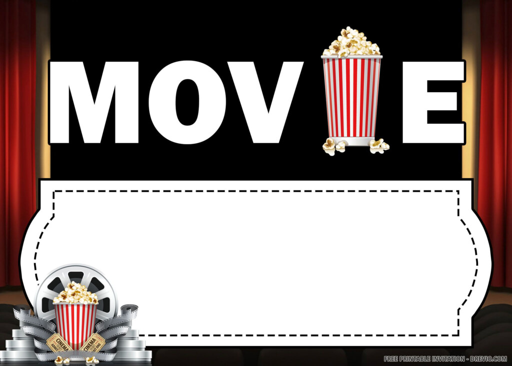 Free Printable Movie Invitation Templates Party Invite Template 