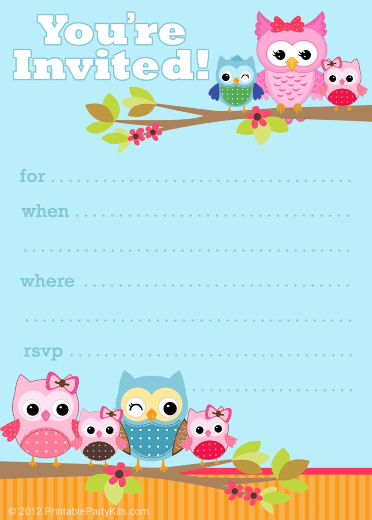 Free Printable Party Invitations Cute Owl Invitations