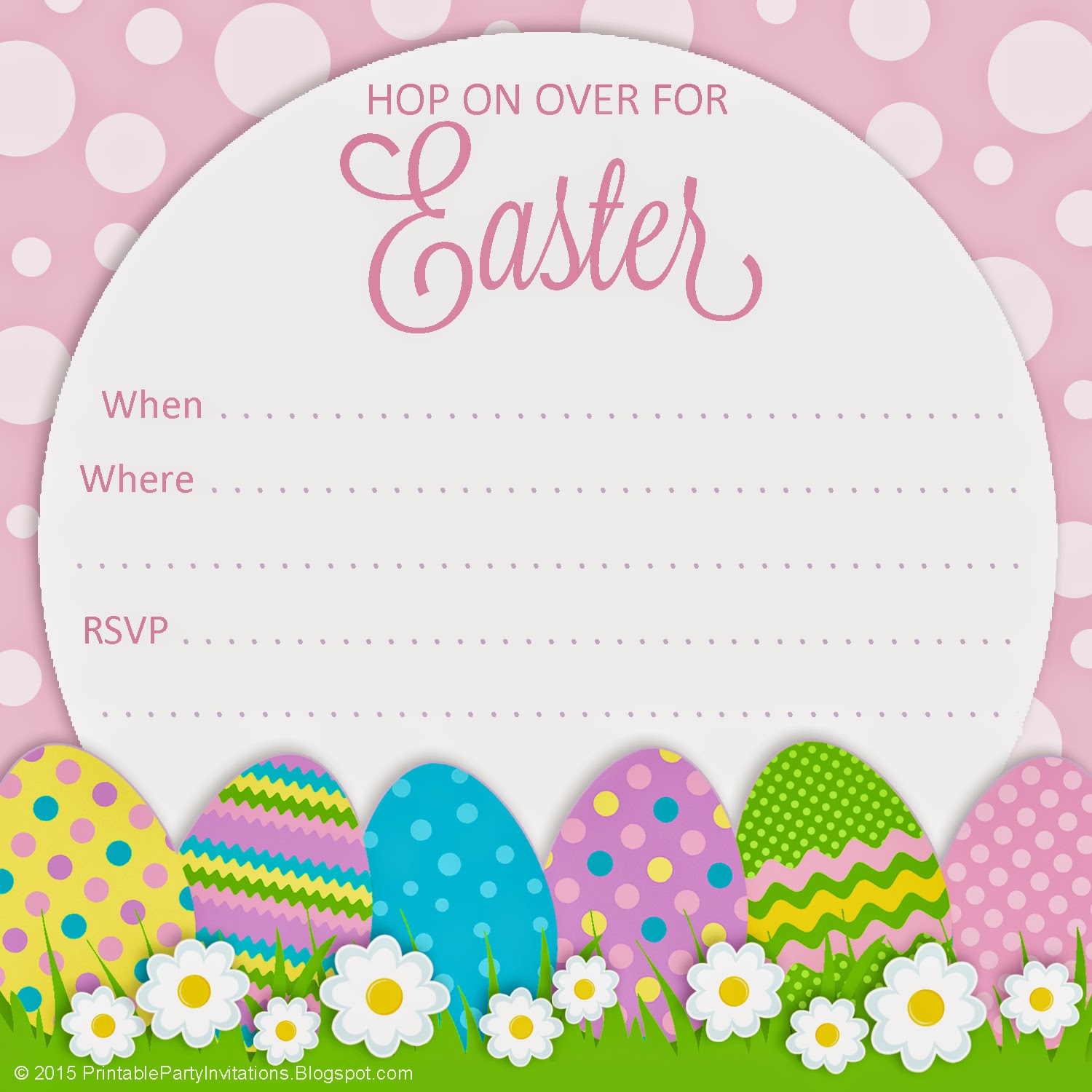 Free Printable Party Invitations Polka Dot Easter Invitation Free Printable Party Invitations Polka Dot Easter Invitation