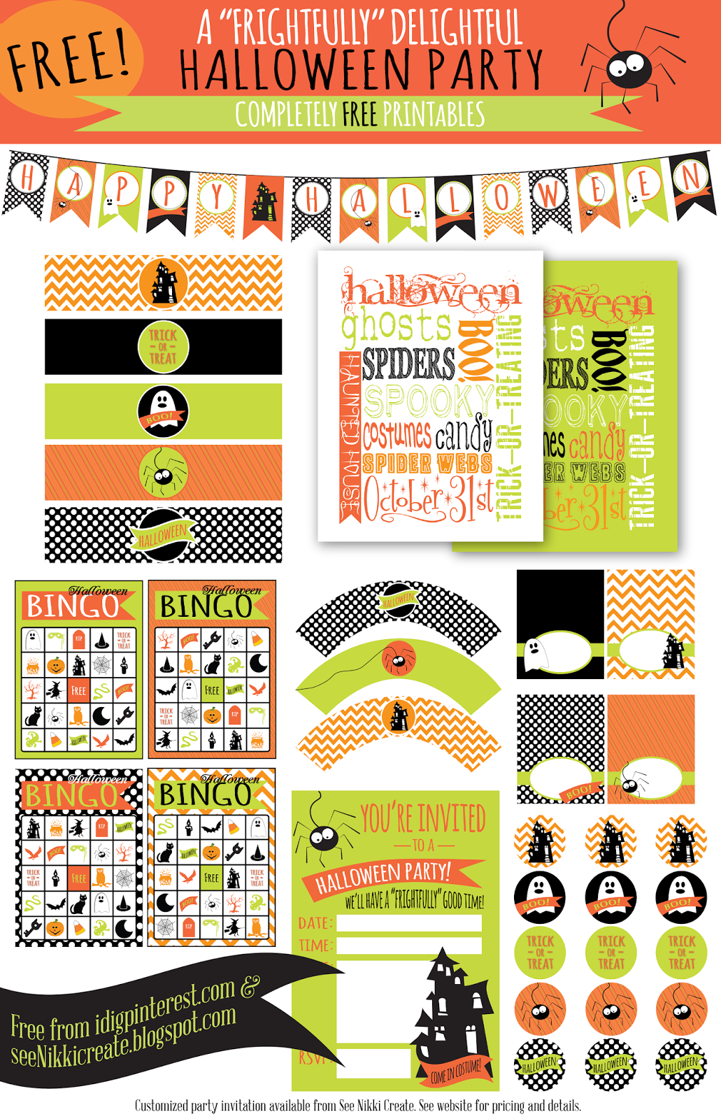 FREE PRINTABLES A Frightfully Delightful Halloween Party I Dig FREE PRINTABLES A Frightfully Delightful Halloween Party I Dig