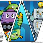 Free Robot Birthday Party Printables Flag Bunting Banners Mec Jeux De