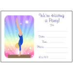 Gymnastics Gymnastics Party Invitations Gymnastics Birthday