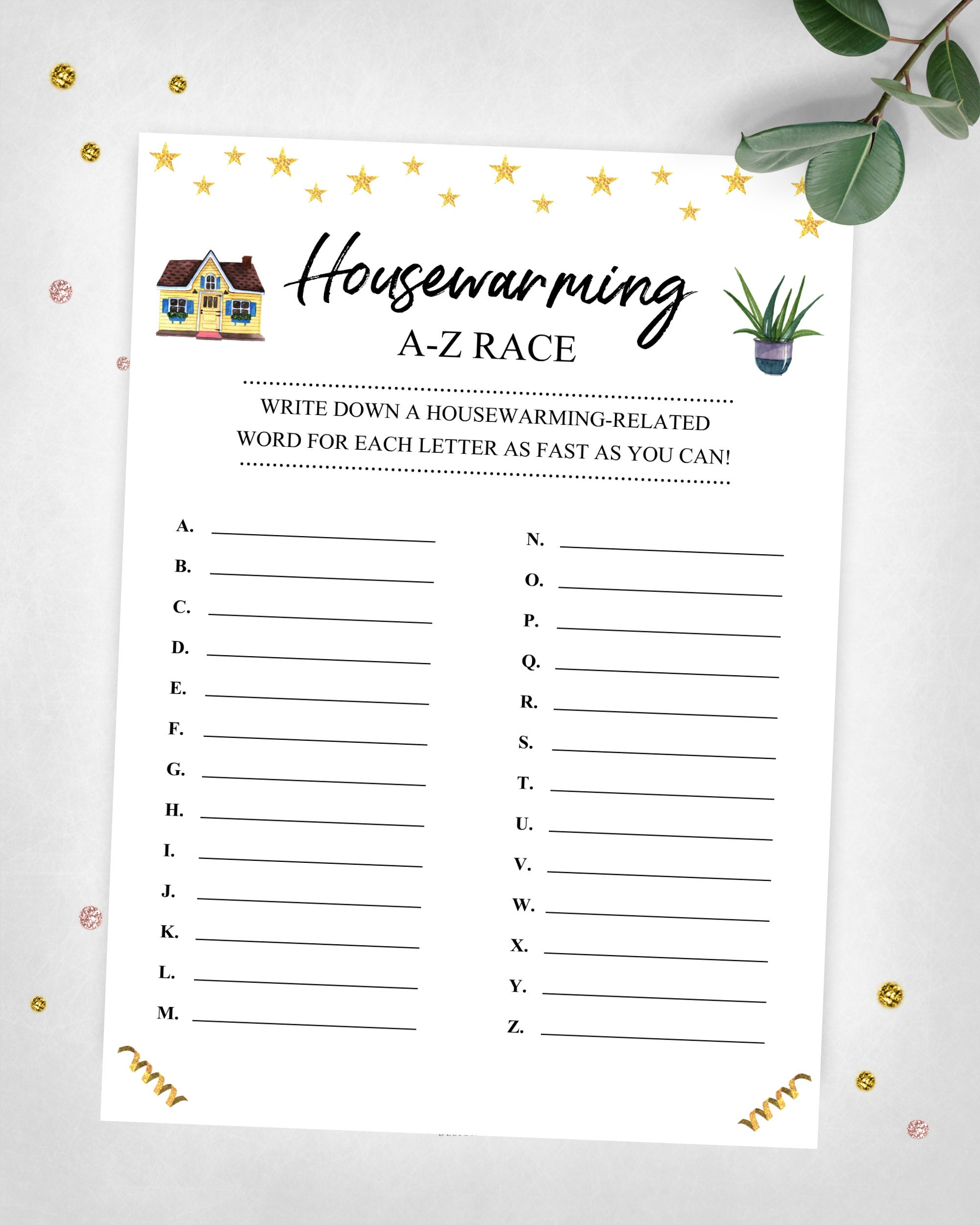 Housewarming A Z Race Housewarming Party Game Real Estate Etsy Housewarming A Z Race Housewarming Party Game Real Estate Etsy