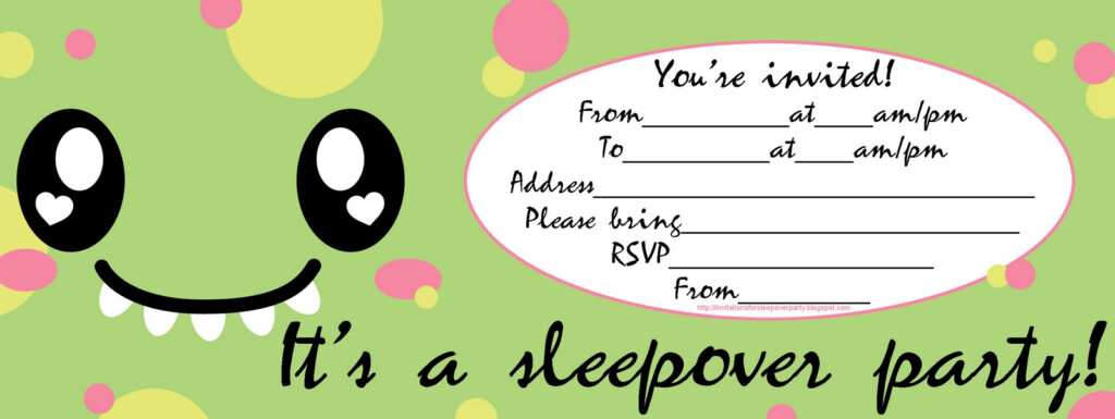 INVITATIONS FOR SLEEPOVER PARTY