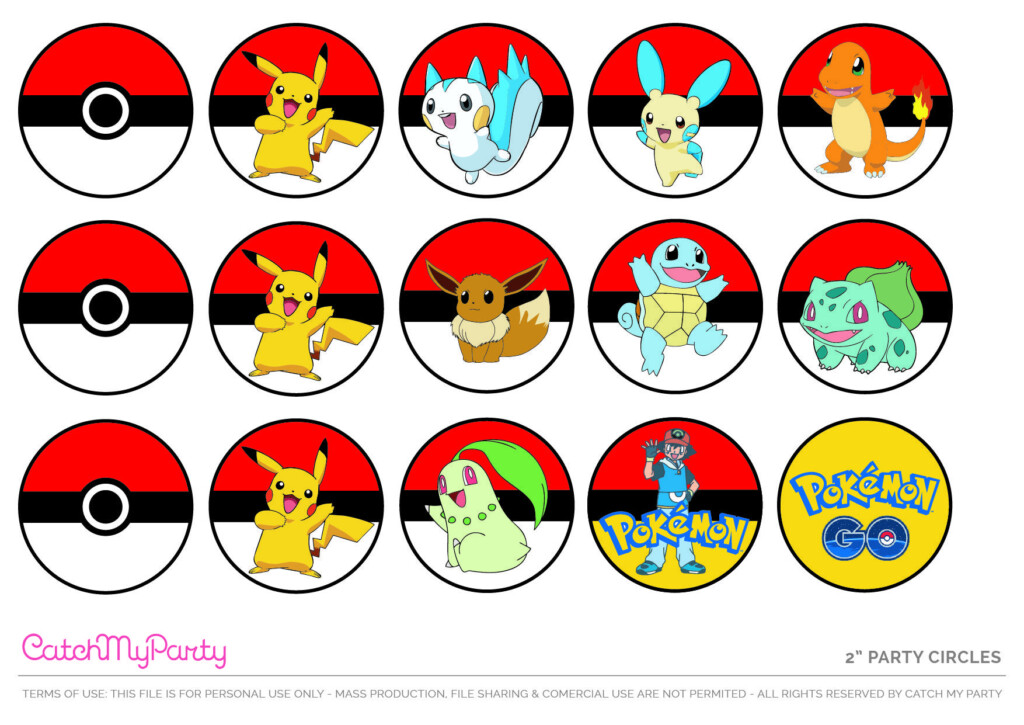 Pokemon Cupcake Toppers Printable Printable Word Searches