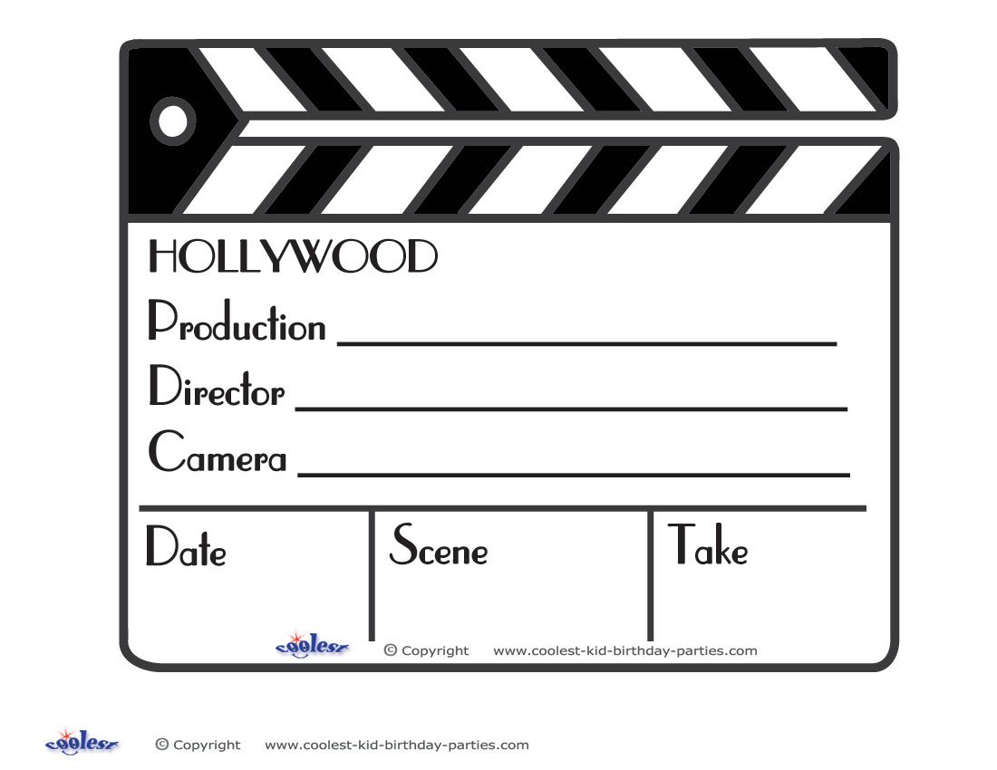 Printable Clapboard Decoration Movie Themed Party Hollywood Party Printable Clapboard Decoration Movie Themed Party Hollywood Party