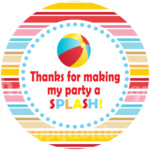 Printable Pool Party Favor Tags Stickers