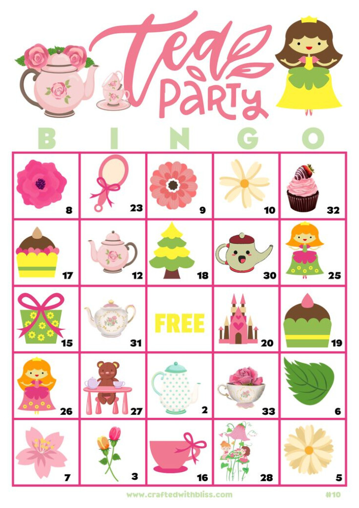 Tea Party Bingo For Kids Tea Party Bingo Birthday Party Etsy In 2021 