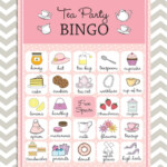 Tea Party Bingo In Pink 20 Unique Game Cards Printable