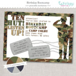 This Army Party Invitation Coordinates With Bootcamp Birthday Party