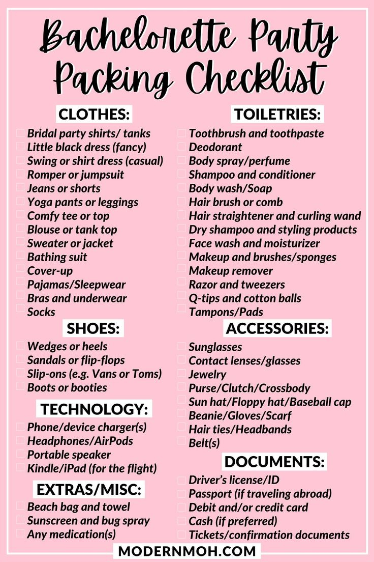 What To Bring To A Bachelorette Party The Ultimate Packing List What To Bring To A Bachelorette Party The Ultimate Packing List
