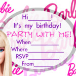 BARBIE COLORING PAGES PINK BARBIE PARTY INVITATIONS TO PRINT FOR FREE