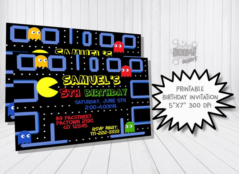 Birthday Invitation Arcade Game Party Printable Invitation - Printable ...
