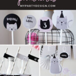 Cat Party Printables For A Kitty Cat Birthday Party My Party Design