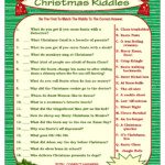 Christmas Riddle Game DIY Holiday Party Game Printable Christmas Game