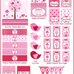 Customised Tweet Party Printable Pack In Red Pink DIY Printable