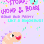 Dinosaur Birthday Invitations Free Printable Party With Unicorns