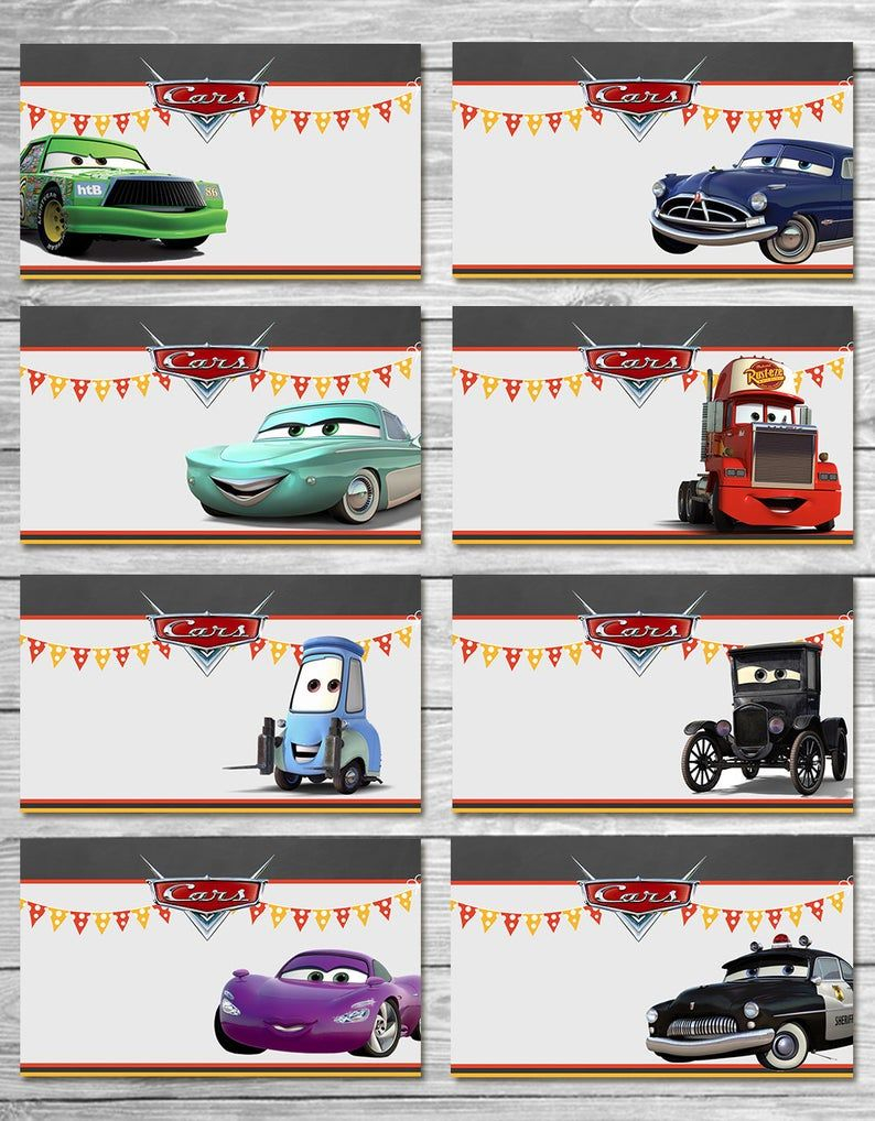 Disney Cars Food Tents Chalkboard Set 2 Cars Food Labels Etsy 