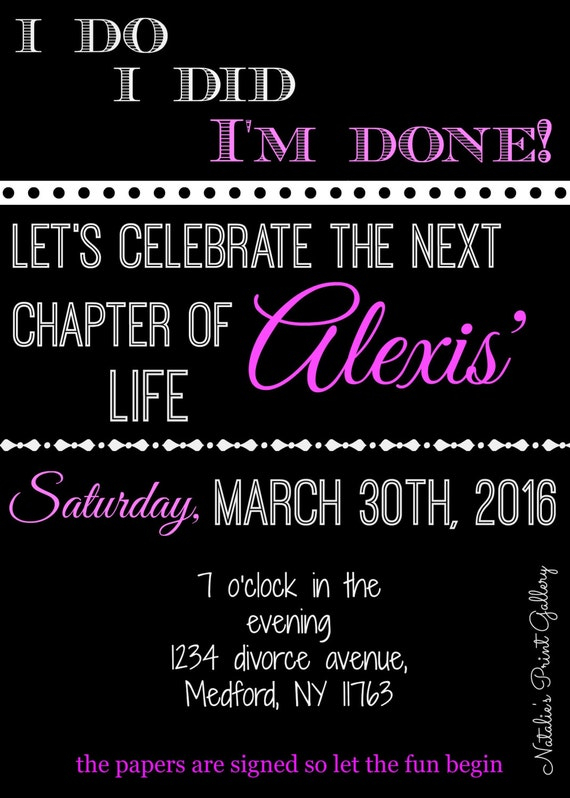 Divorce Party Invitations Printable Digital Download