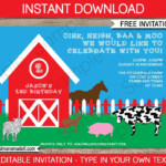 Free Barnyard Party Printables Printable Templates