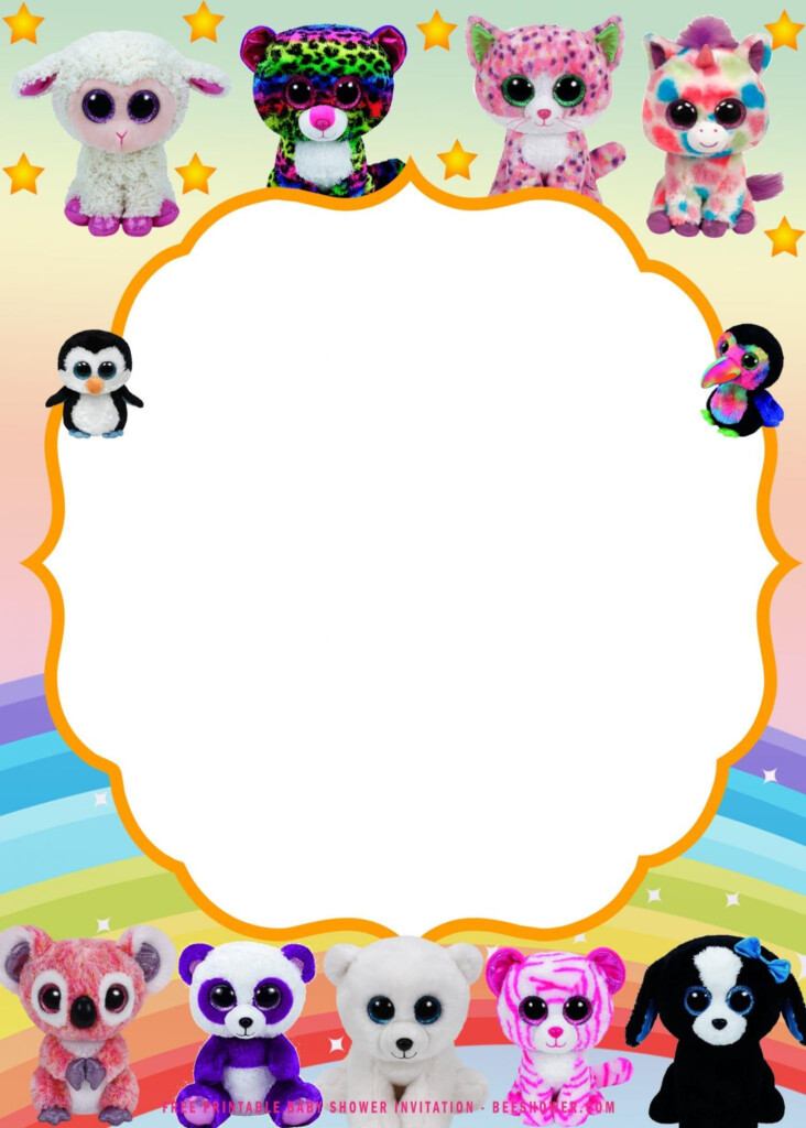  FREE Printable Beanie Boo Baby Shower Party Invitation Templates 