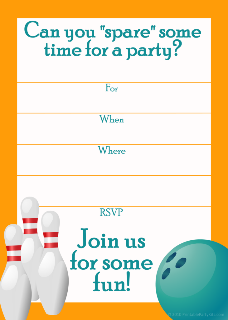 Free Printable Bowling Invitation Templates Printable Templates