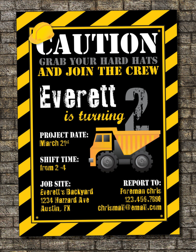 Free Printable Construction Birthday Invitation Templates Printable 