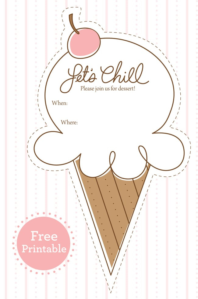 Free Printable Ice Cream Party Invitations Printable Templates