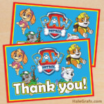 FREE Printable Paw Patrol Thank You Card Paw Patrol Party Paw Patrol