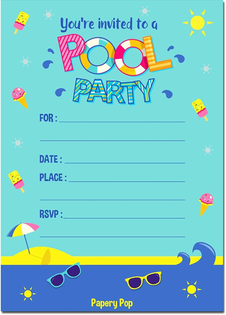 Free Printable Pool Party Invitations Template Printable Templates