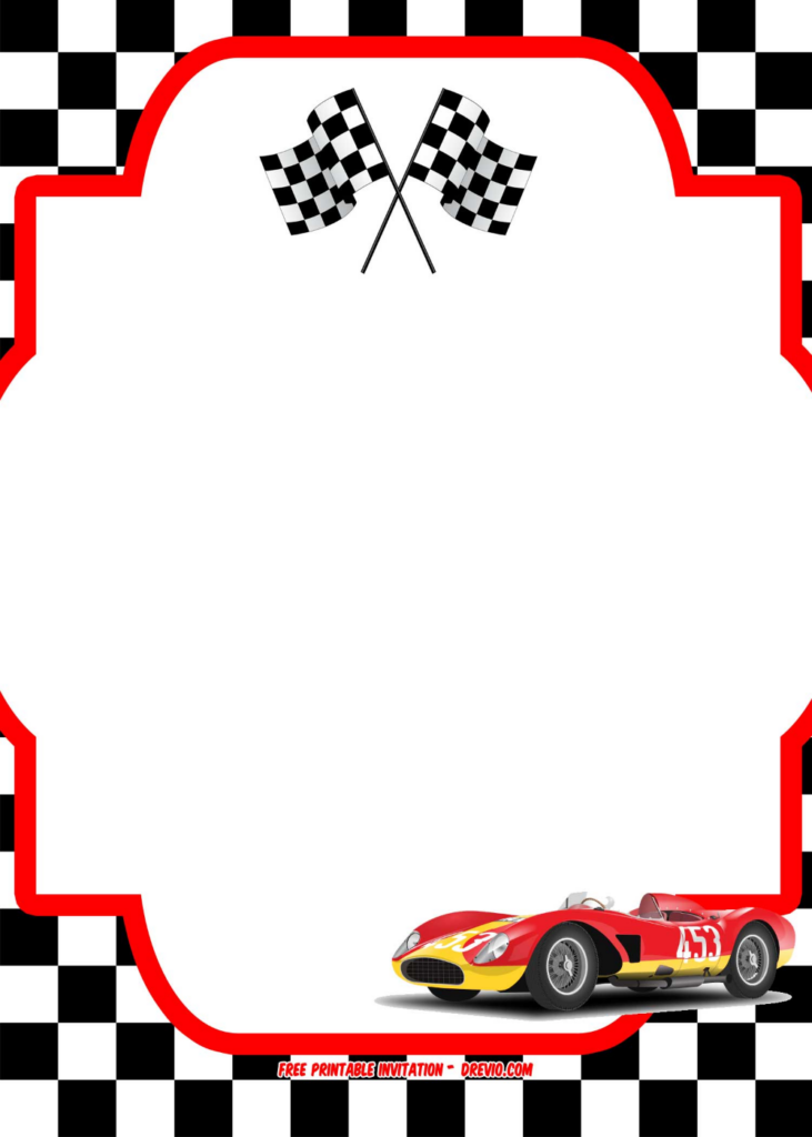 FREE Race Car Birthday Invitation Template Printable FREE PRINTABLE 
