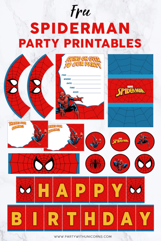 Free Spiderman Party Printables Party With Unicorns