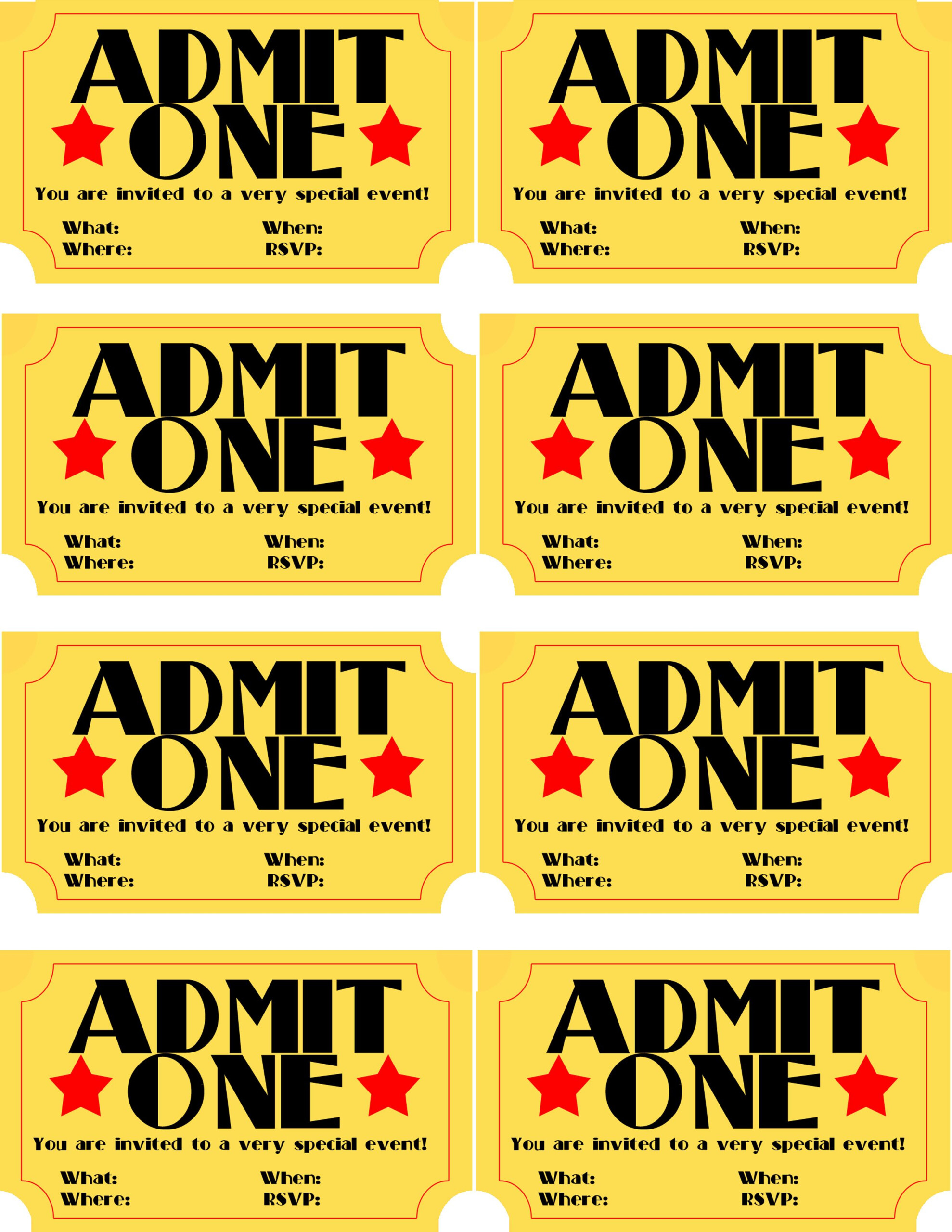 Movie Ticket Free Printable Movie Ticket Free Printable