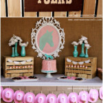 Pink And Aqua Cowgirl Themed Birthday Party Cowgirl Birthday Party