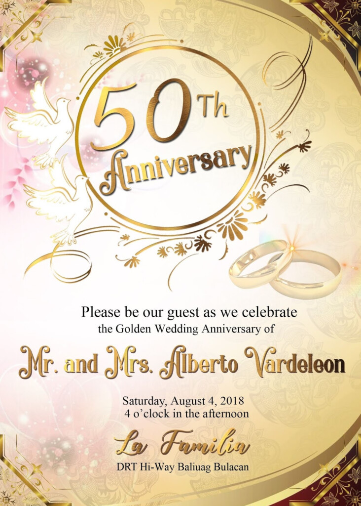 Printable 50th Wedding Anniversary Invitations Printable Blank World
