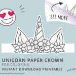 Printable Unicorn Horn And Ears Paper Hat Unicorn Coloring Etsy