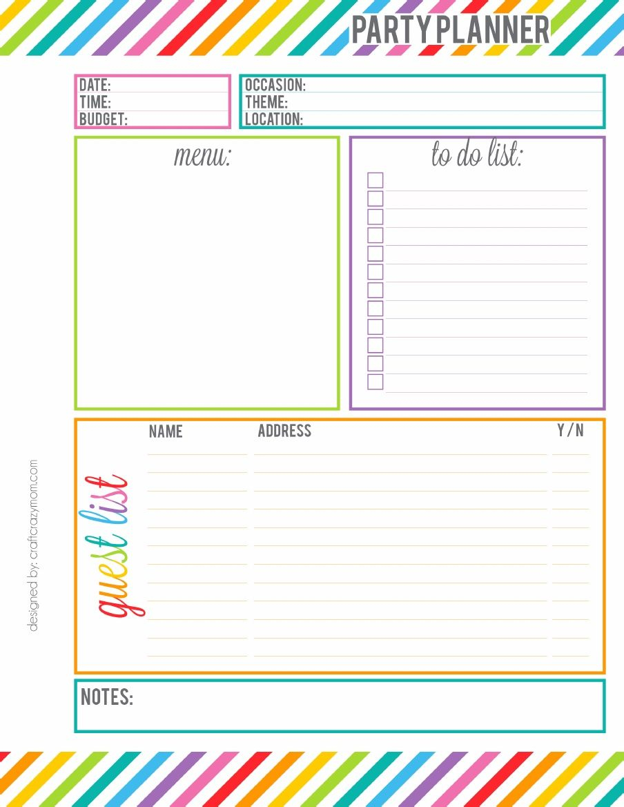 Rainbow Party Planner Printable Birthday Party Planner Party Rainbow Party Planner Printable Birthday Party Planner Party