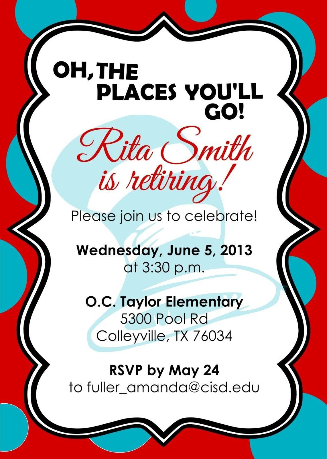 Retirement Invitation Template Free Retirement Party Invitations Free