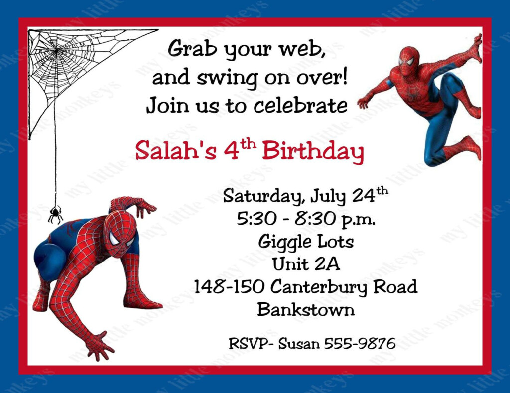 Spiderman Party Invitations Printable