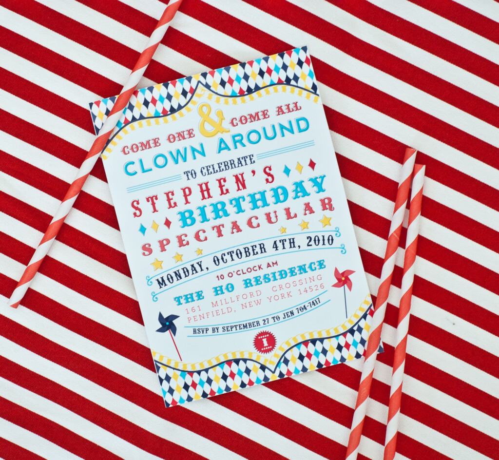 Vintage Carnival Birthday Party Invitation Printables Clown Party 